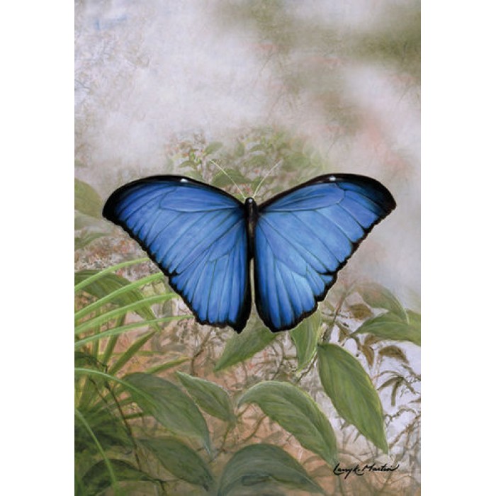 Papillon bleu - Drapeau décoratif