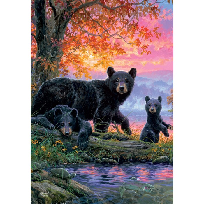 Famille d'ours - Drapeau décoratif