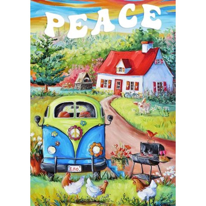 Peace par Suzanne Claveau - Drapeau décoratif