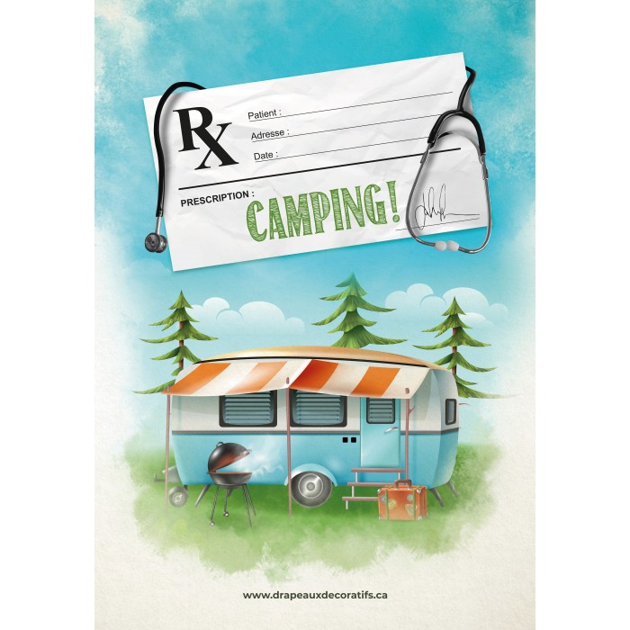 Prescription camping - Drapeau décoratif 