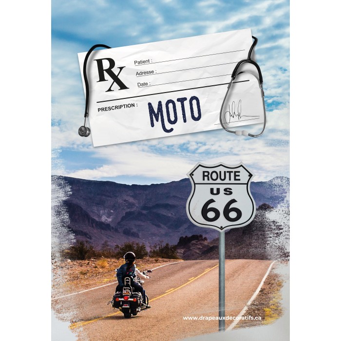 Prescription moto - Drapeau décoratif 